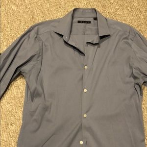 Theory Blue/gray button down shirt